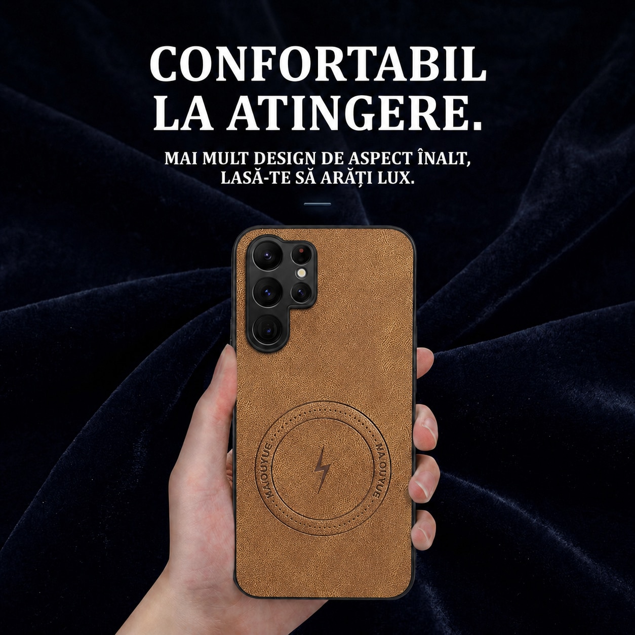 Husa pentru Samsung Galaxy S26 Ultra, Piele Ecologica Nappa, Suport Magnetic MagSafe, Protectie Premium, Design Elegant, Maro