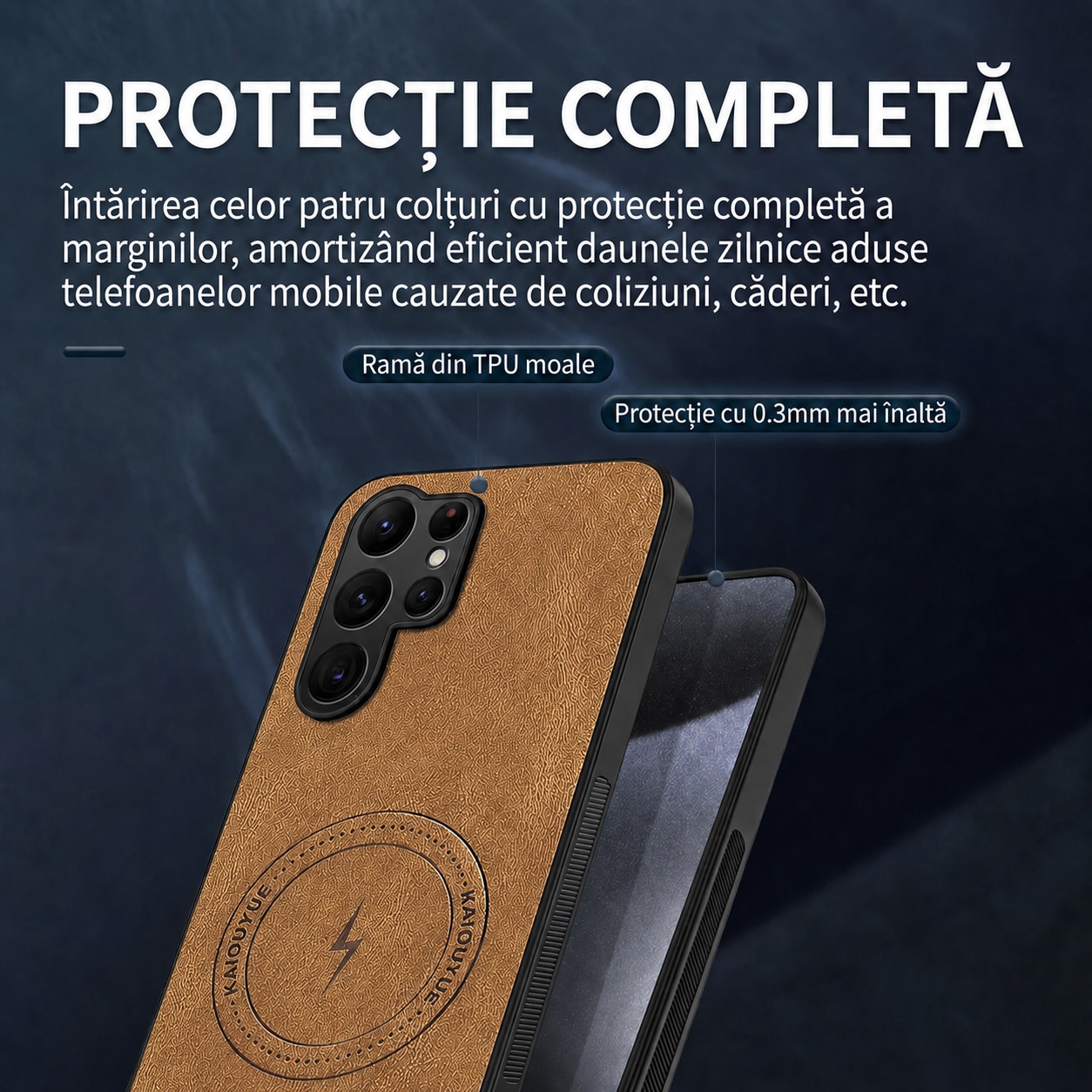 Husa pentru Samsung Galaxy S26 Ultra, Piele Ecologica Nappa, Suport Magnetic MagSafe, Protectie Premium, Design Elegant, Maro
