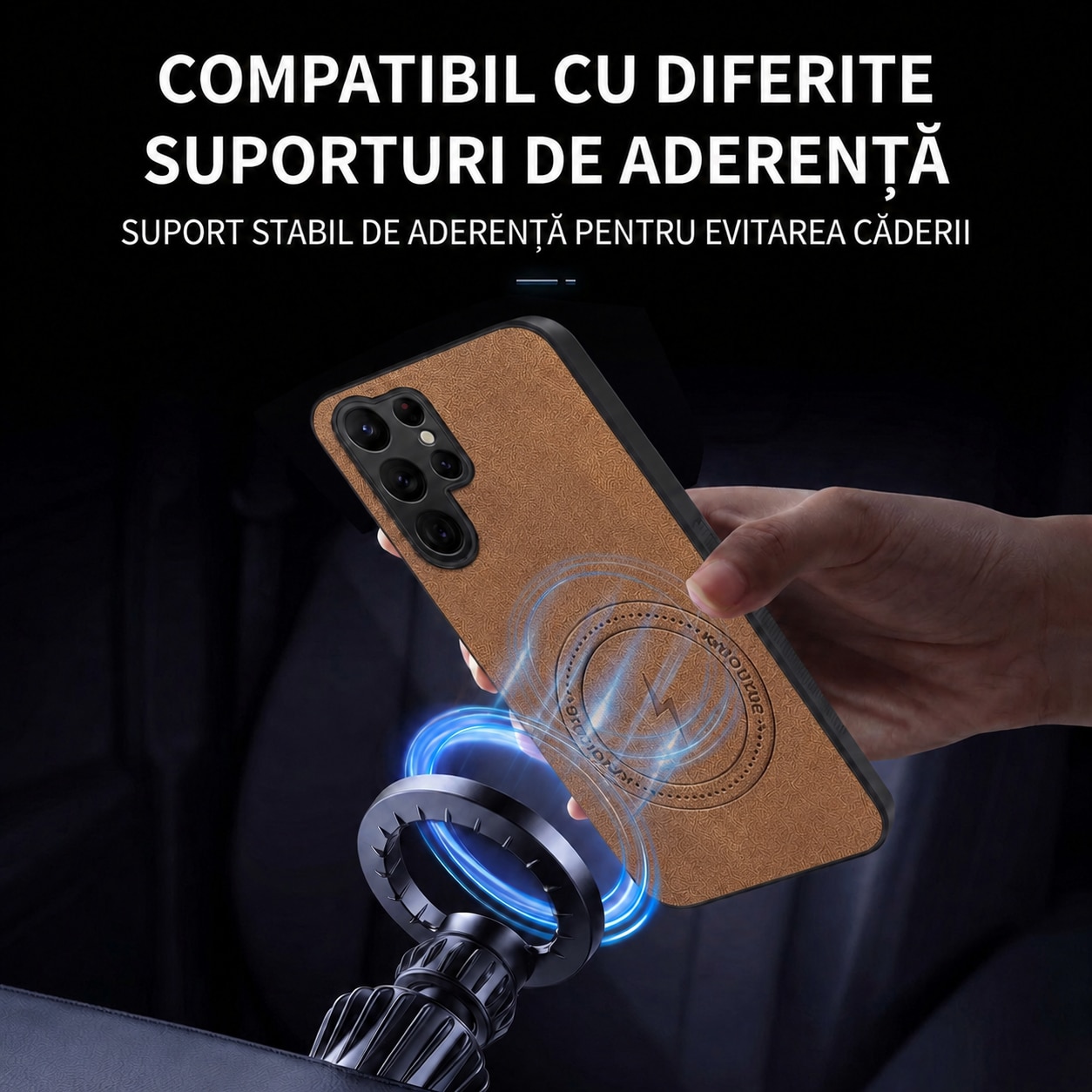 Husa pentru Samsung Galaxy S26 Ultra, Piele Ecologica Nappa, Suport Magnetic MagSafe, Protectie Premium, Design Elegant, Maro