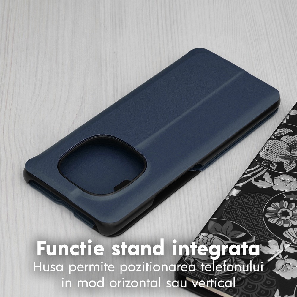 Husa pentru Xiaomi Redmi Note 15 Pro 5G Tip Carte, S-View, Functie de Stand, Calitate Premium, Antisoc, Protectie Sporita, Albastru