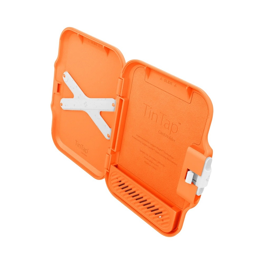 Portofel Compatibil MagSafe Spigen TinTap MagFit+, Sistem blocare, Design Elegant, Portocaliu