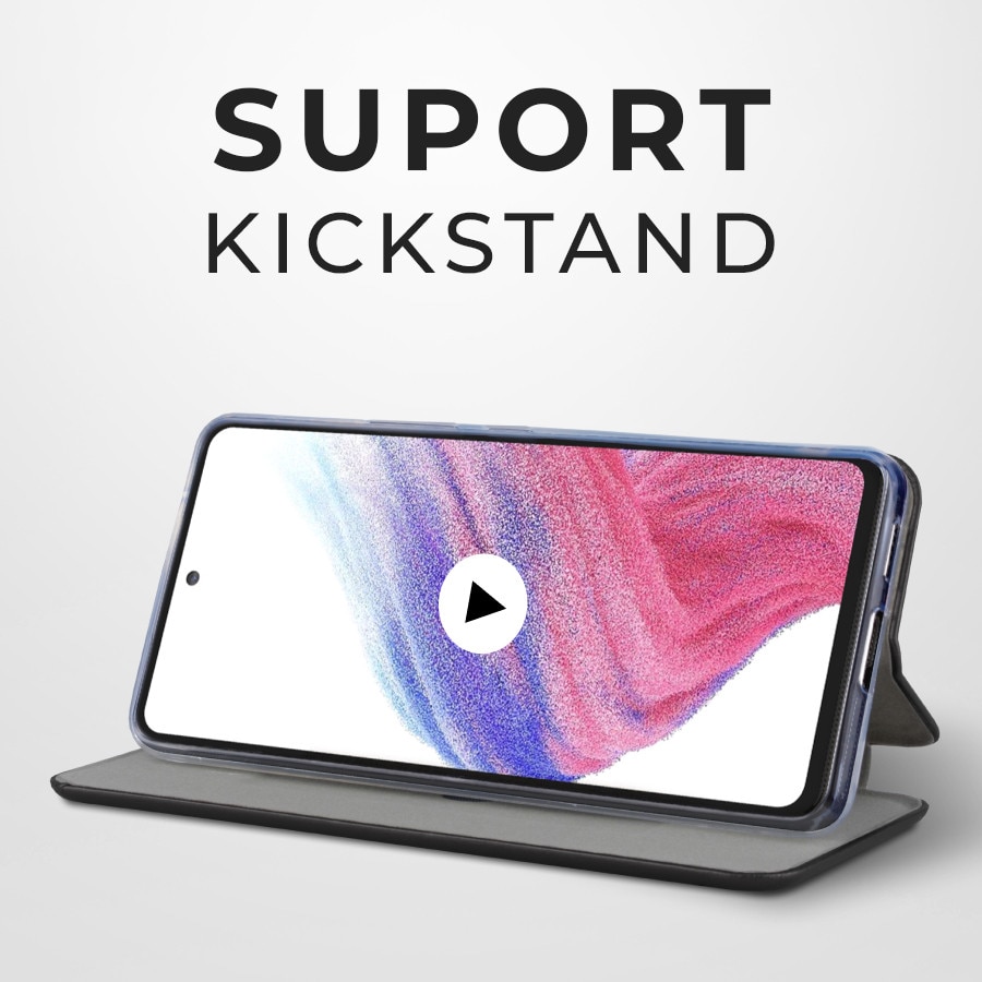 Husa pentru Samsung A55 5G de protectie Tip carte DaDen®, Suport card, Functie de Stand si Inchidere Magnetica, Protectie Sporita, Verde