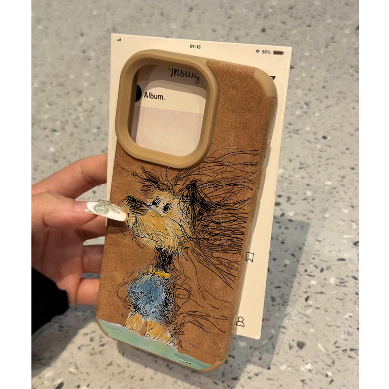 Huse telefoane, Pentru Apple iPhone 16, Soft Silicone Premium, Microfibra in Interior, de Protectie, Ultra Slim, pentru Incarcare Wireless, Margini Ridicate pentru Protectia Ecranului si a Camerelo，imagine de desen animat，maro