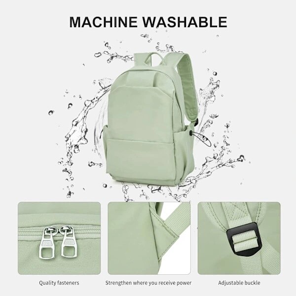 Rucsac/ghiozdan textil impermeabil, usor, cu compartiment captusit pentru laptop 14 inch, unisex, negru, 32 x 17 x 45 cm