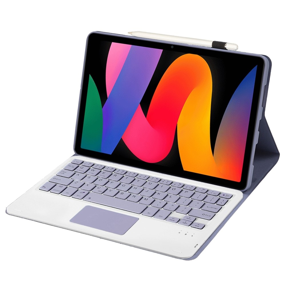 Husa cu tastatura compatibila cu Xiaomi Redmi Pad SE, XGSM, TouchPad, Violet