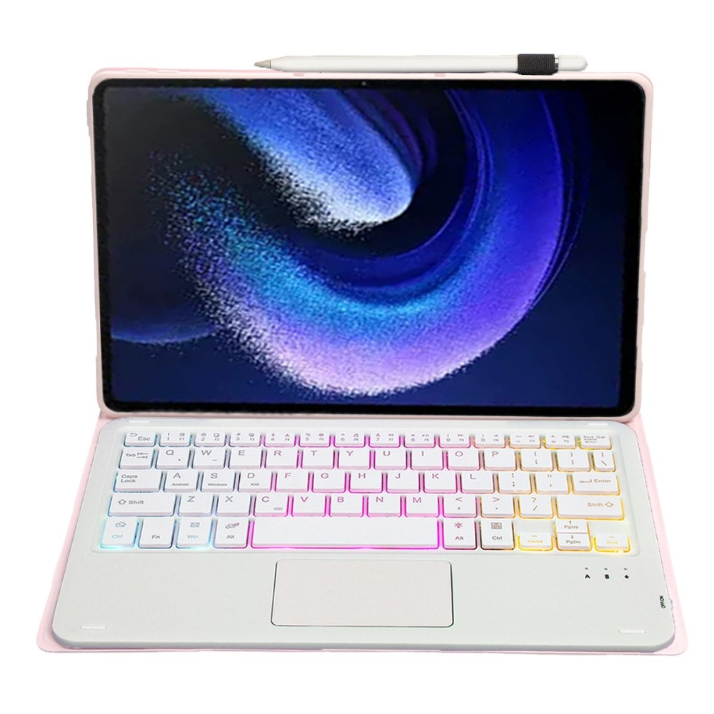 Husa cu tastatura pentru Xiaomi Pad 6/6 Pro, XPSM, Roz