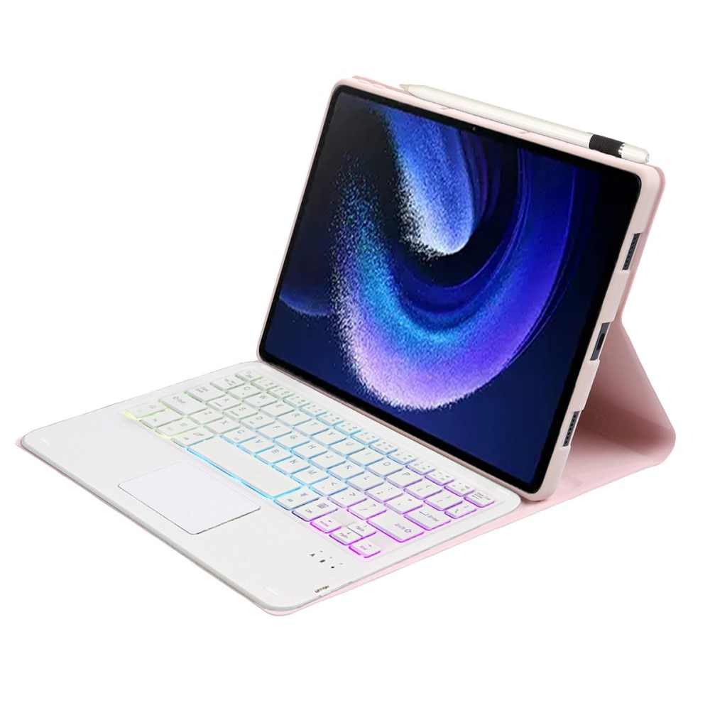 Husa cu tastatura pentru Xiaomi Pad 6/6 Pro, XPSM, Roz
