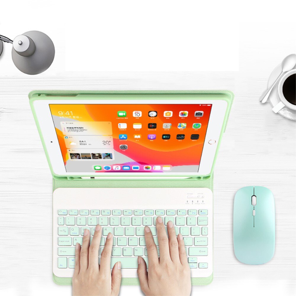 Husa cu tastatura pentru iPad 10.2 7/8/9 Gen 2019/2020/2021, XGSM, Verde