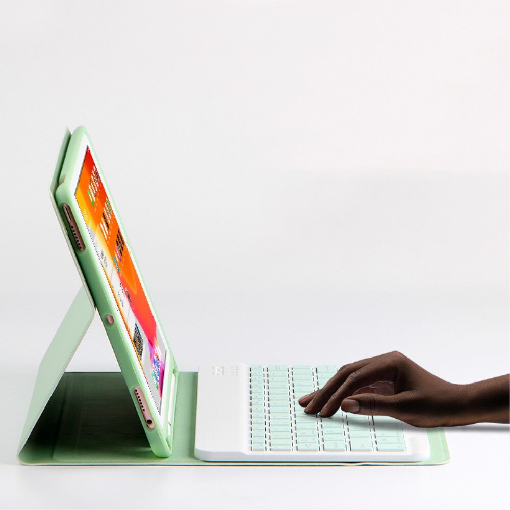 Husa cu tastatura pentru iPad 10.2 7/8/9 Gen 2019/2020/2021, XGSM, Verde
