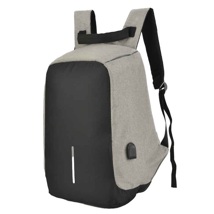 Rucsac laptop, Poliester, Gri
