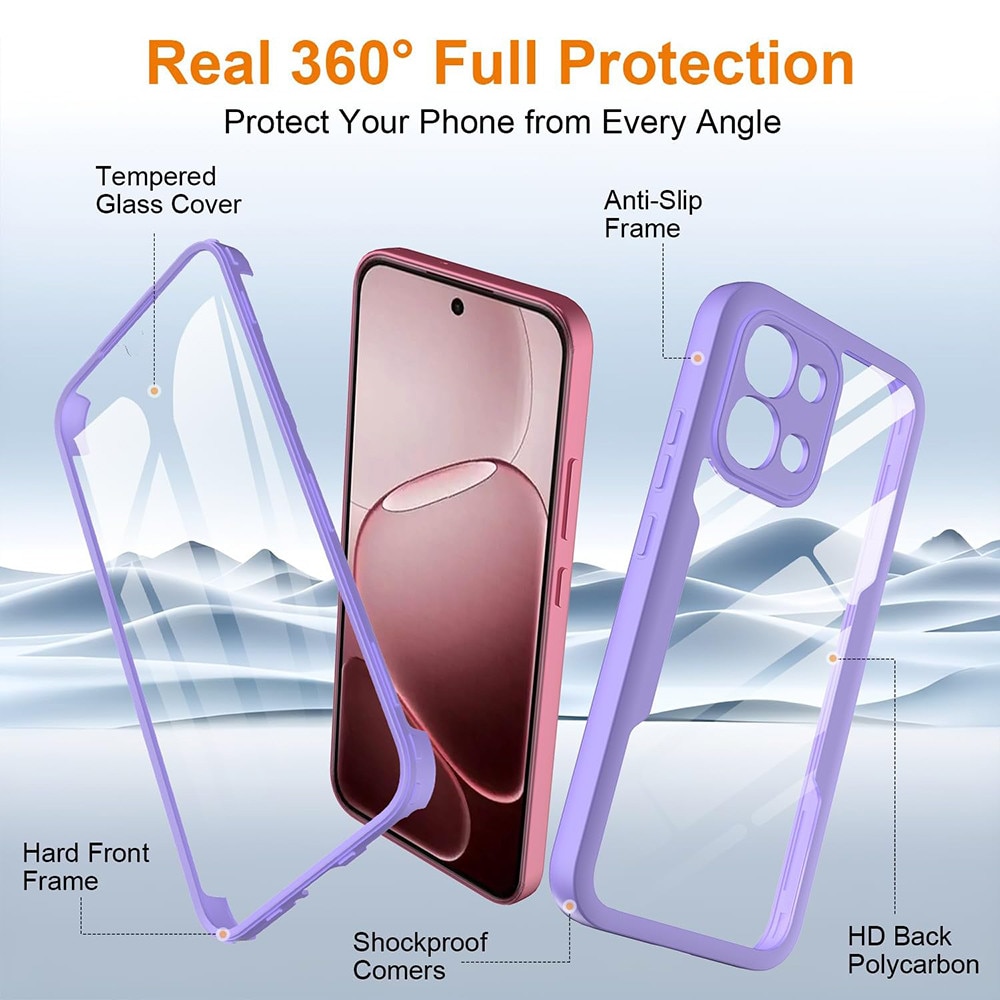 Husa pentru Oppo A6 Pro 4G / A6 Pro 5G + Folie - Techsuit ColorVerse 360 Series - Purple
