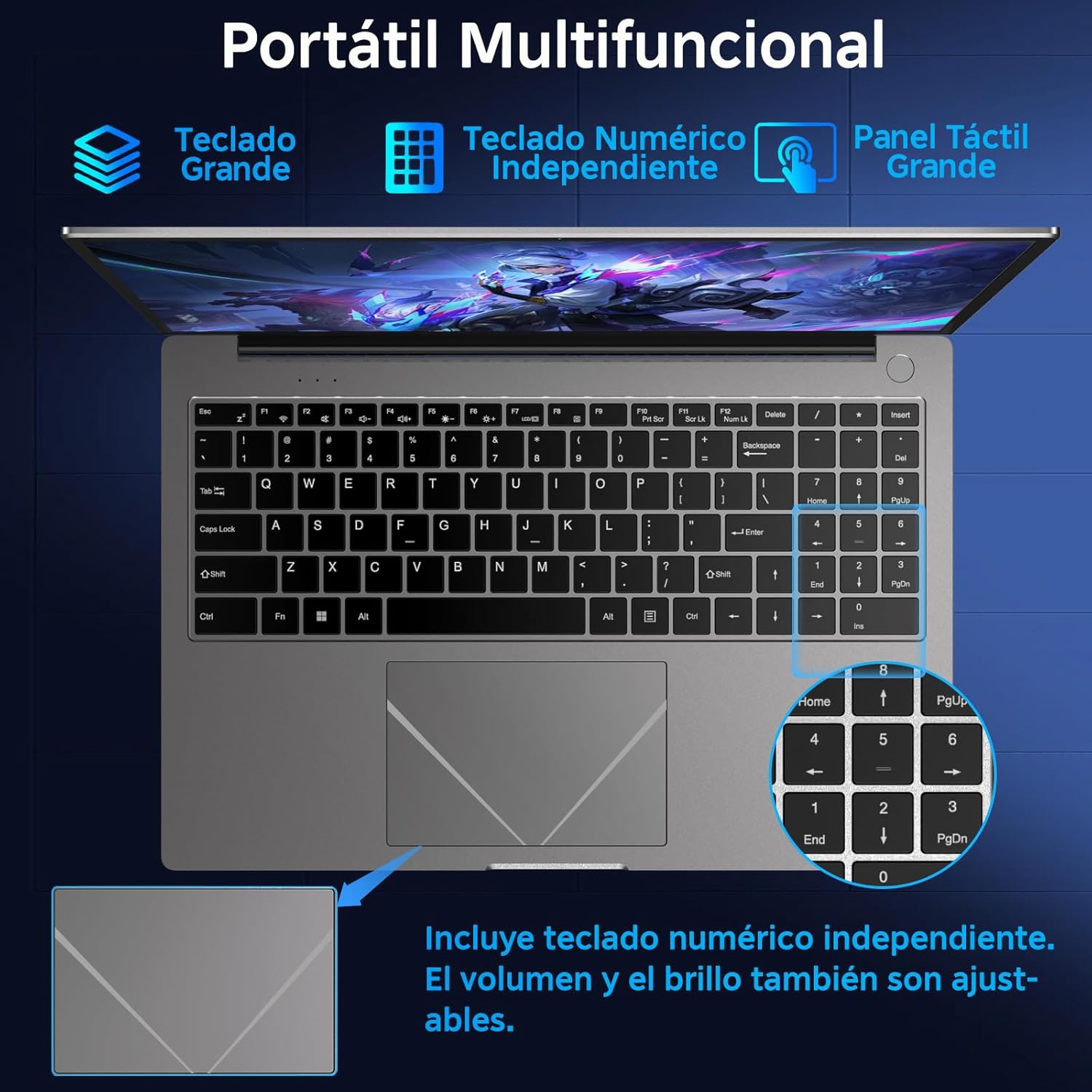 Gaming Notebook 16 GB RAM 512 GB 1 TB SSD expansiune Core i3 (pana la 3.2 GHz) Laptop Notebook 16 inch 1920 x 1200 IPS UHD 5G WiFi cu mouse si tastatura autocolante Italian-Gri