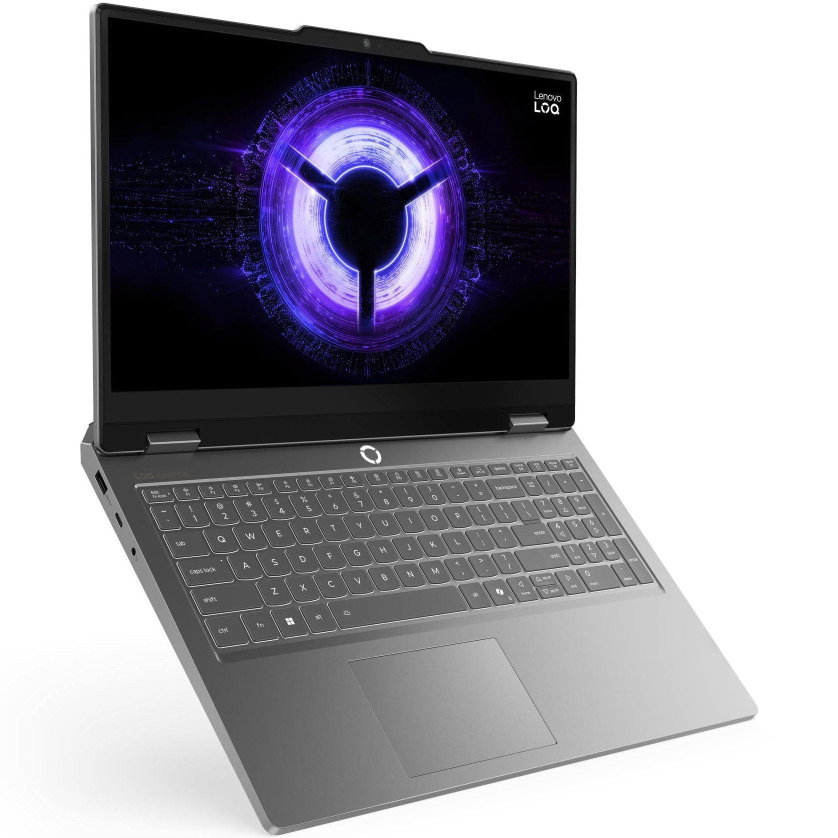 Laptop Gaming Lenovo LOQ Essential 15IRX11 cu procesor Intel® Core i5-13450HX pana la 4.6GHz, 15.6" FHD, IPS, 144Hz, 16GB DDR5, 512GB SSD, NVIDIA® GeForce RTX™ 5050 8GB GDDR7, NO OS, Luna Grey