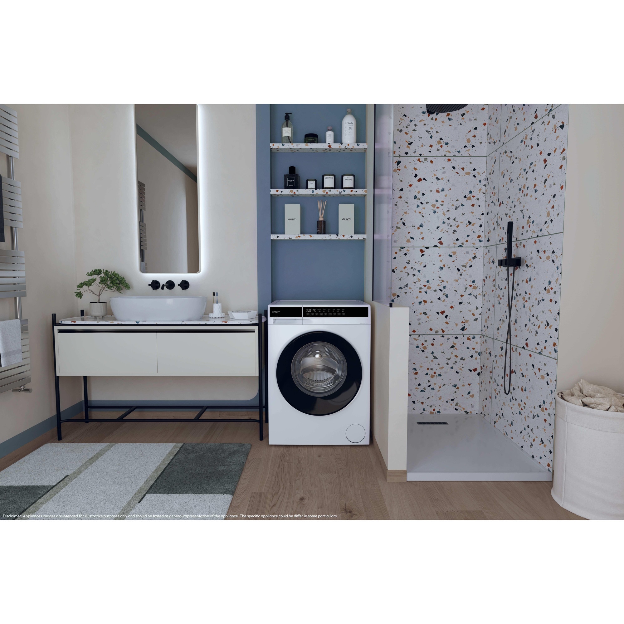 Masina de spalat rufe CANDY EY 29B8-S, clasa energetica A-20%, 9 kg, 1200 rpm, Motor Inverter, ProActive Wash, Programe Rapide, Soft Drum, Smart Dual Spray, alba