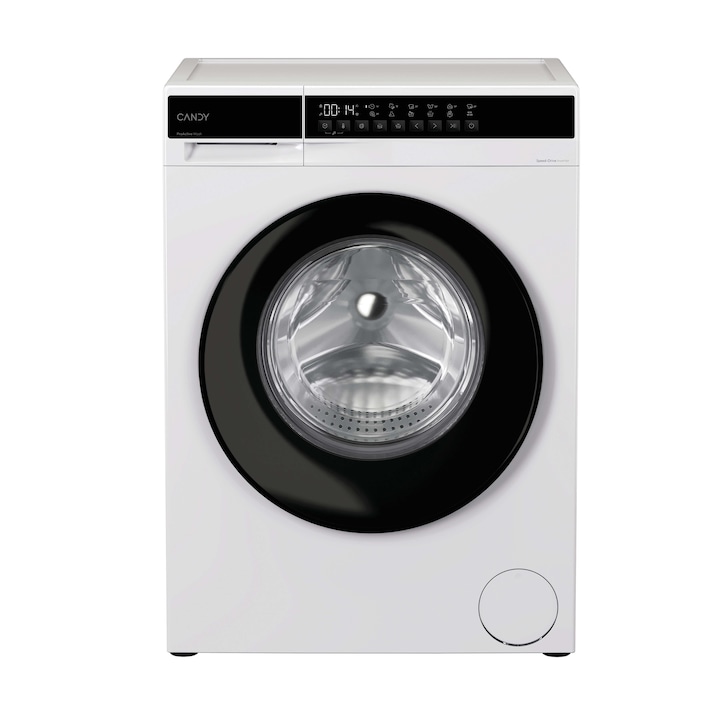 Masina de spalat rufe CANDY EY 29B8-S, clasa energetica A-20%, 9 kg, 1200 rpm, Motor Inverter, ProActive Wash, Programe Rapide, Soft Drum, Smart Dual Spray, alba