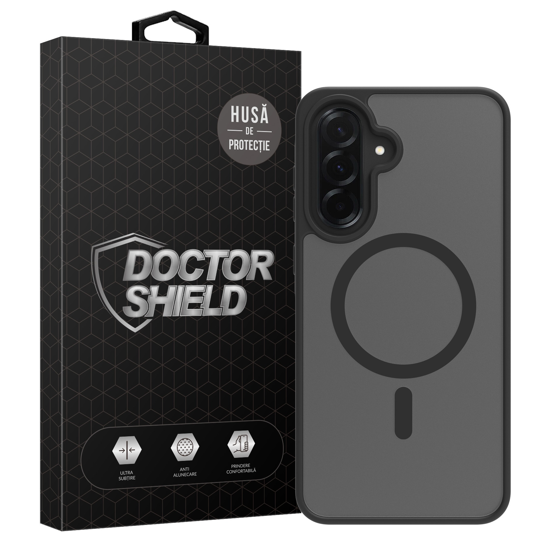 Husa de Protectie, Compatibila cu Samsung Galaxy A37, Doctor Shield Fantom- Negru