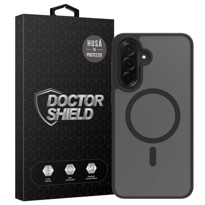 Husa de Protectie, Compatibila cu Samsung Galaxy A37, Doctor Shield Fantom- Negru