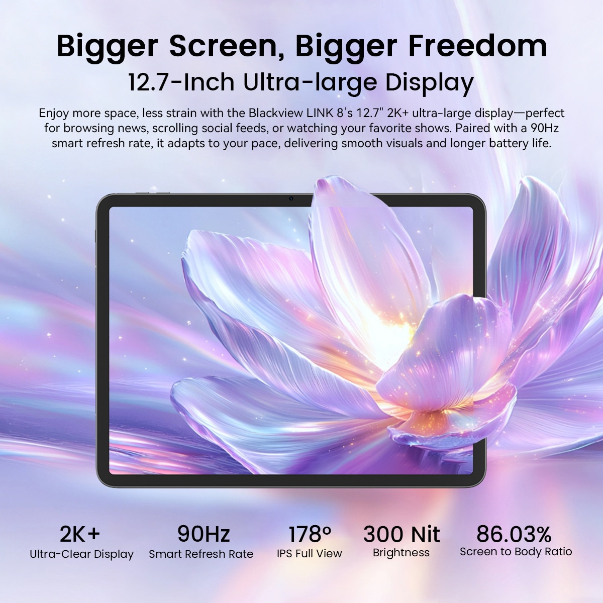 Tableta Blackview LINK 8, 12.7" 2K Ecran, 90Hz, Gemini Ai Android 15, 18GB+256GB(TF 2TB),8400mAh, 16MP+13MP, PC Mode 2.0, BT 5.0/GPS/Face ID, Accesorii standard (Mouse/Tastatura/Carcasa protectie/Protectie ecran/Stylus/Casti), Fara cartela SIM, Gri