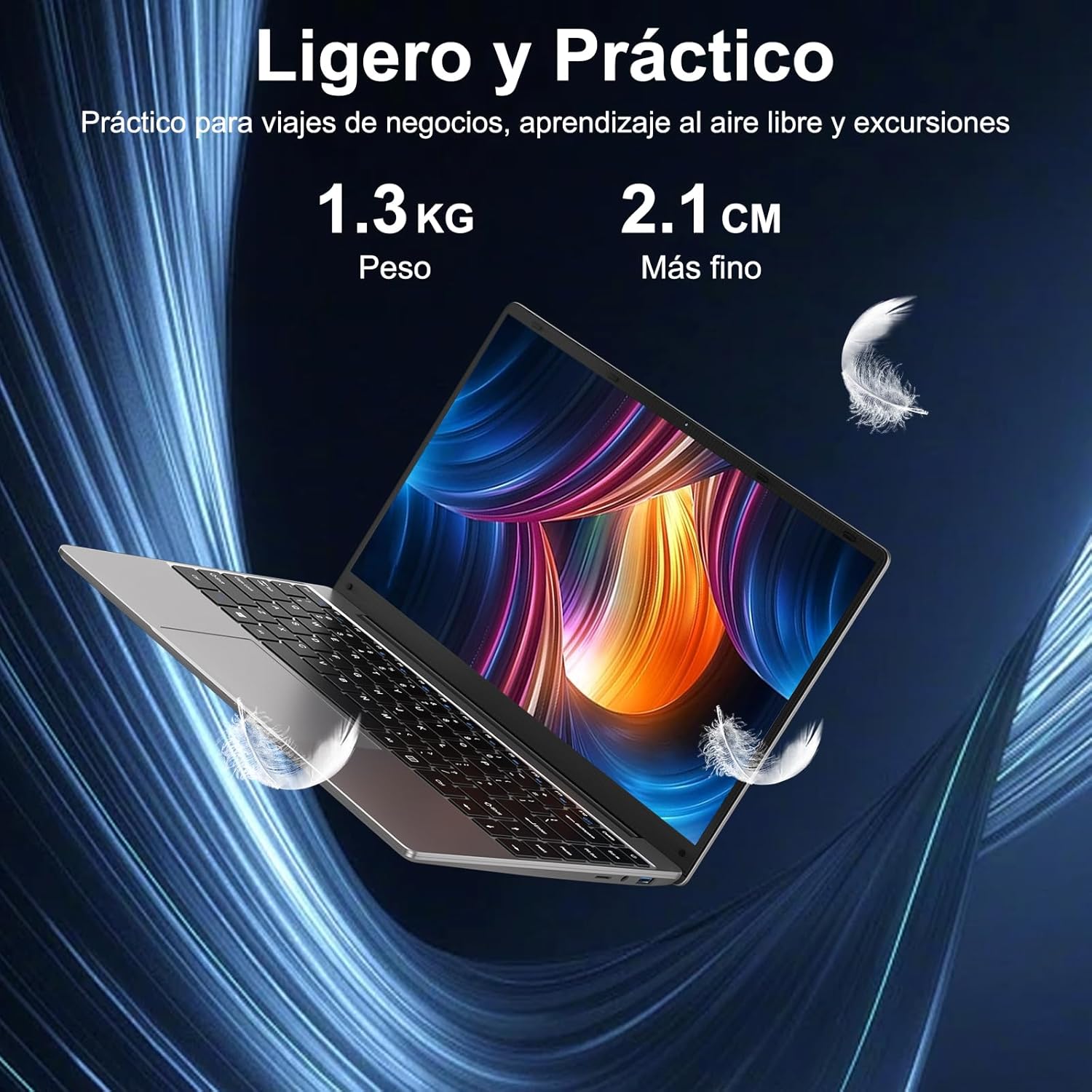 Laptop 14 inch Win 11 cu 5G WiFi, 256GB SSD Expansion SSD 1TB（Up to 2.8Ghz）BT4.2 3.0 Port de transmisie 1080P Laptops FHD Bun & Mini Multimedia Port cu Mouse-Gri
