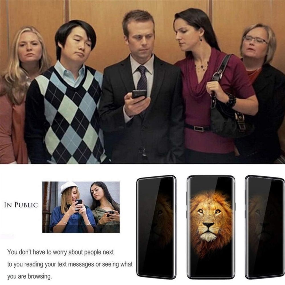 Folie Anti-Spy compatibila cu iPhone 14, 3D Privacy, Filtru de confidentialitate, Protectie intimitate, Calitate japoneza, Negru