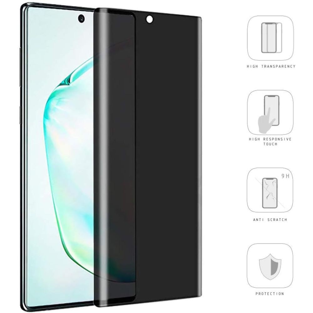 Folie Anti-Spy compatibila cu iPhone 14, 3D Privacy, Filtru de confidentialitate, Protectie intimitate, Calitate japoneza, Negru