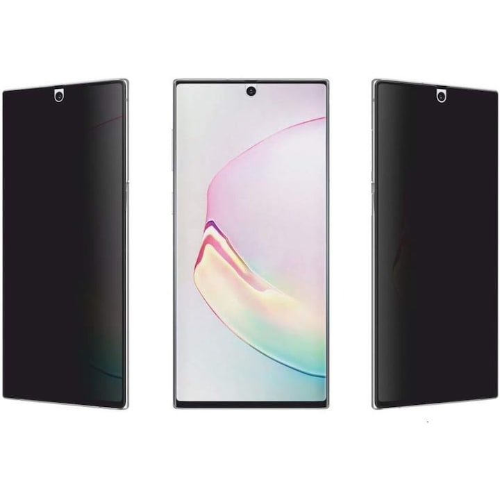 Folie Anti-Spy compatibila cu iPhone 14, 3D Privacy, Filtru de confidentialitate, Protectie intimitate, Calitate japoneza, Negru