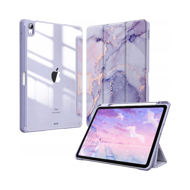 Husa pentru tableta, iPad Air 11" 6 gen. 2024 / 5 gen. 2022 / 4 gen. 2020, protectie TPU, suport pentru Apple Pencil, multicolor