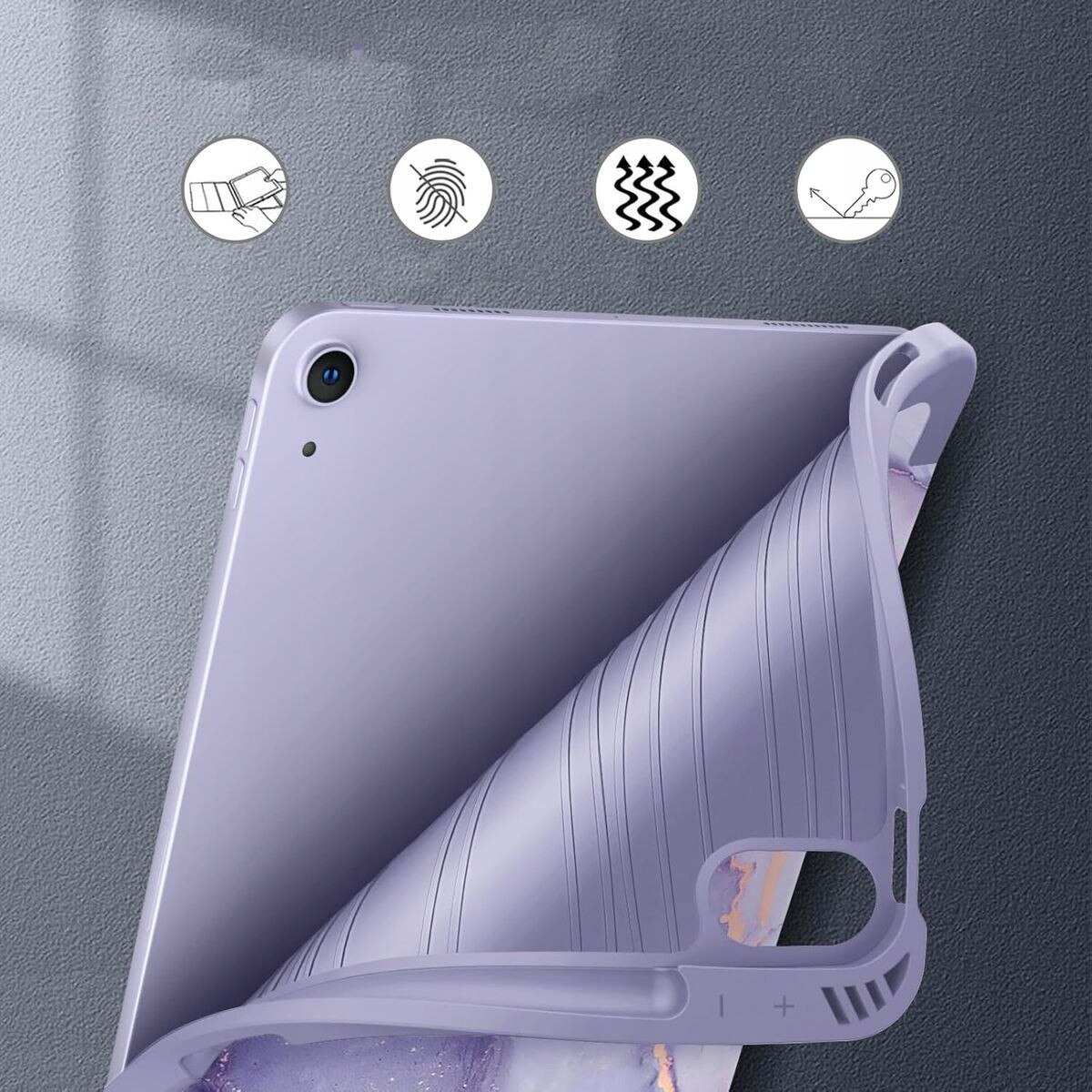 Husa pentru tableta, iPad Air 11" 6 gen. 2024 / 5 gen. 2022 / 4 gen. 2020, protectie TPU, suport pentru Apple Pencil, multicolor