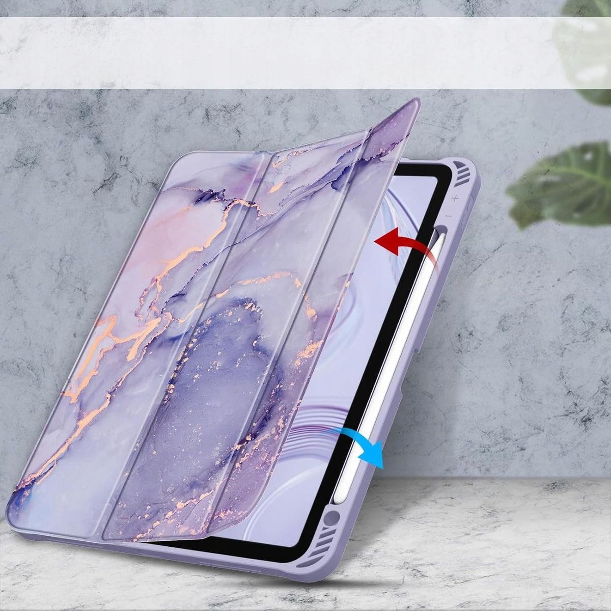 Husa pentru tableta, iPad Air 11" 6 gen. 2024 / 5 gen. 2022 / 4 gen. 2020, protectie TPU, suport pentru Apple Pencil, multicolor