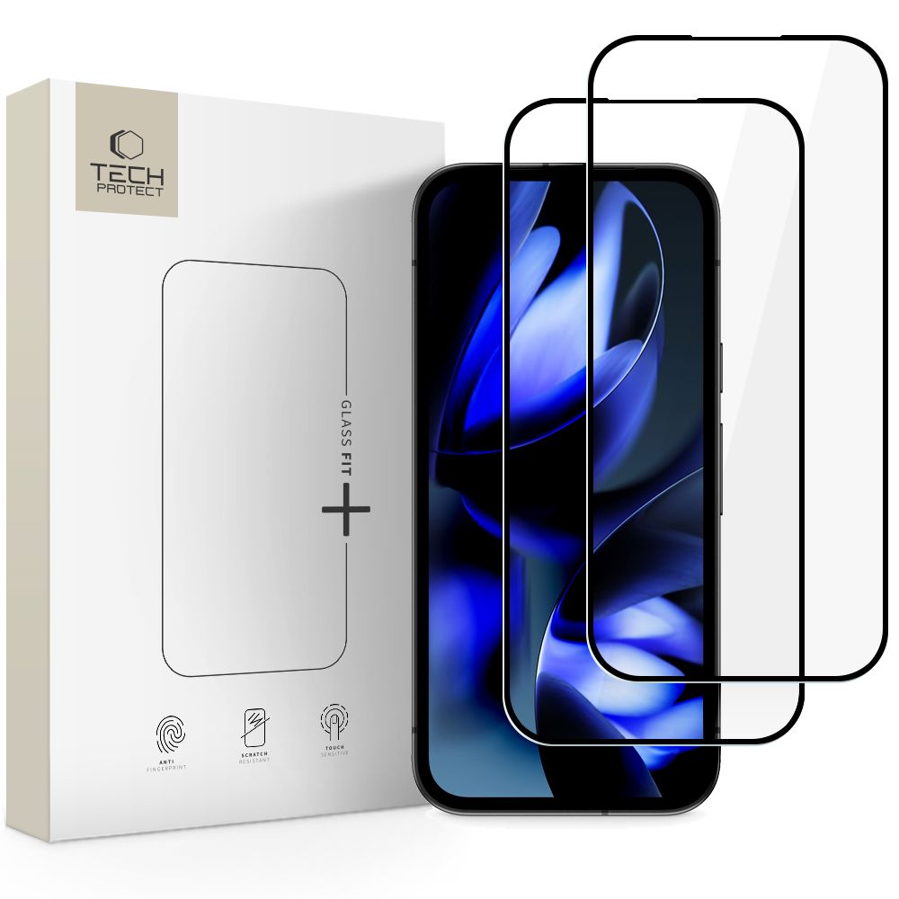 Set 2 folii sticla securizata Tech-Protect Glass Fit Plus compatibile cu Google Pixel 10a, Negru