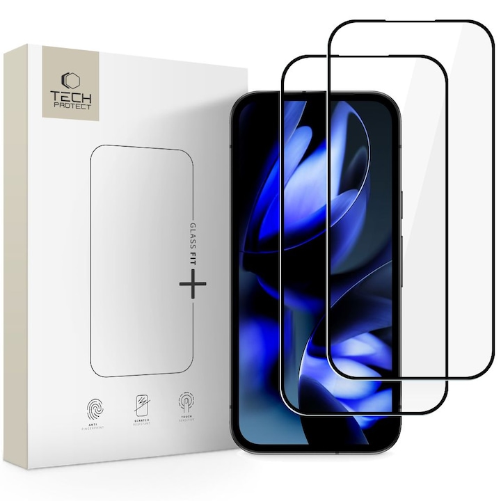 Set 2 folii sticla securizata Tech-Protect Glass Fit Plus compatibile cu Google Pixel 10a, Negru