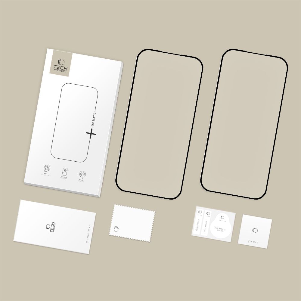 Set 2 folii sticla securizata Tech-Protect Glass Fit Plus compatibile cu Google Pixel 10a, Negru
