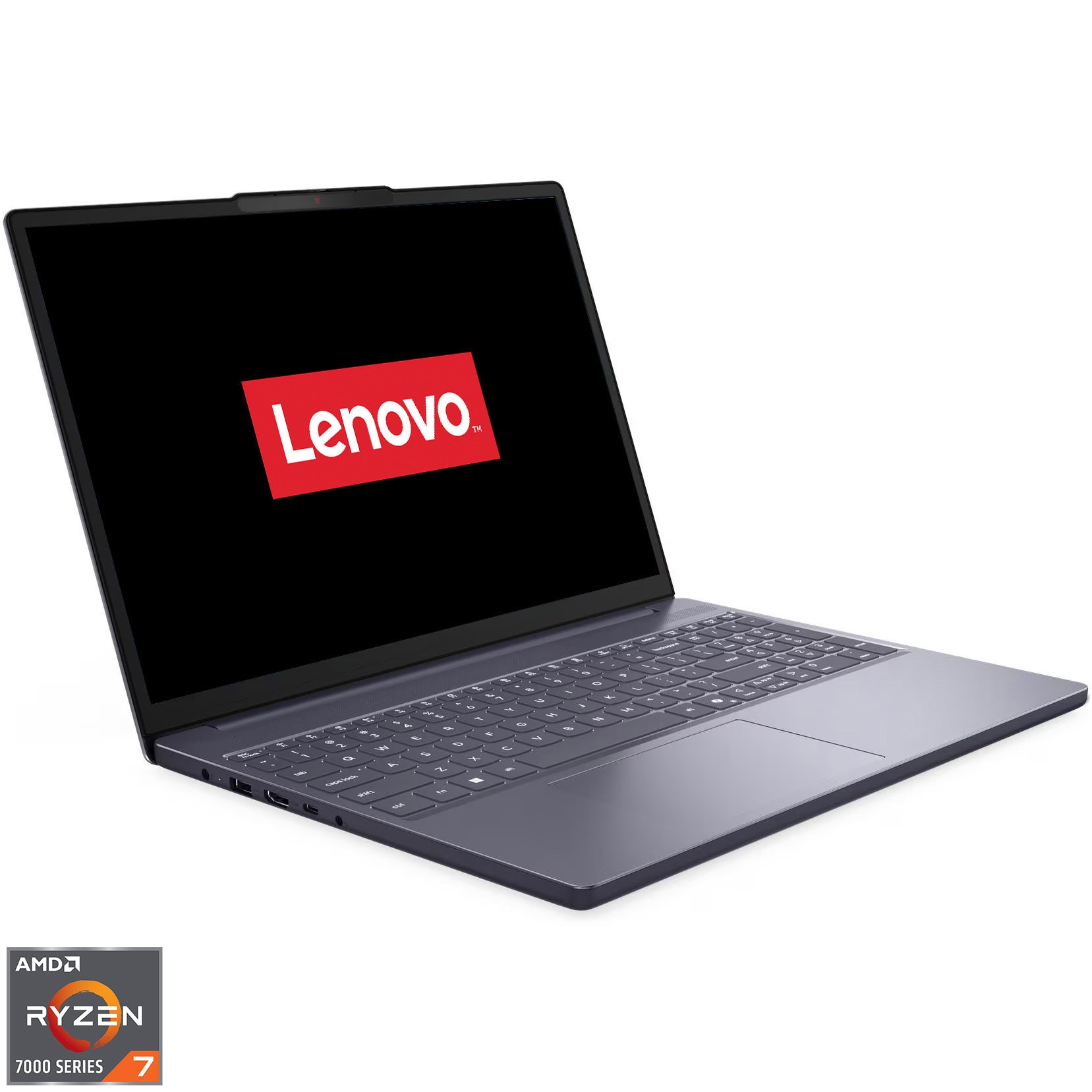 Laptop Lenovo IdeaPad Slim 3 15ARP10 cu procesor AMD Ryzen™ 7 7735HS pana la 4.75GHz, 15.3" WUXGA, IPS, 16GB DDR5 RAM, 512GB SSD, AMD Radeon™ 680M Graphics, No OS, Luna Grey