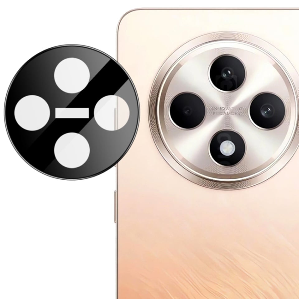 Folie camera pentru Oppo Reno12 F 5G / Reno12 FS 5G / Reno12 F 4G / Reno12 FS 4G, SKYDDAR INNOVATION, Camera Glass Negru, set cu sticker