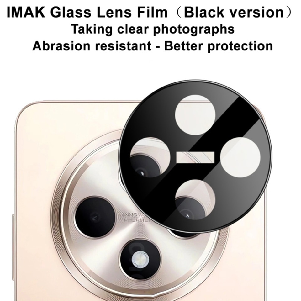 Folie camera pentru Oppo Reno12 F 5G / Reno12 FS 5G / Reno12 F 4G / Reno12 FS 4G, SKYDDAR INNOVATION, Camera Glass Negru, set cu sticker