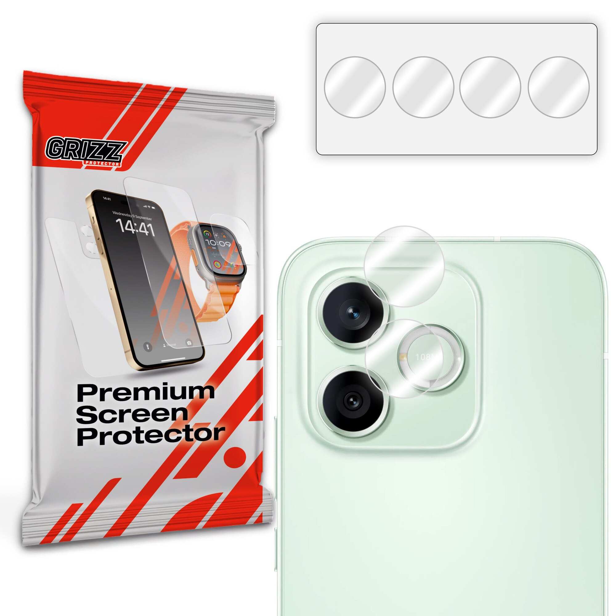 Set 2 folii sticla hibrid camera foto GrizzGlass HybridGlass compatibila cu Honor 600 Lite, Transparent