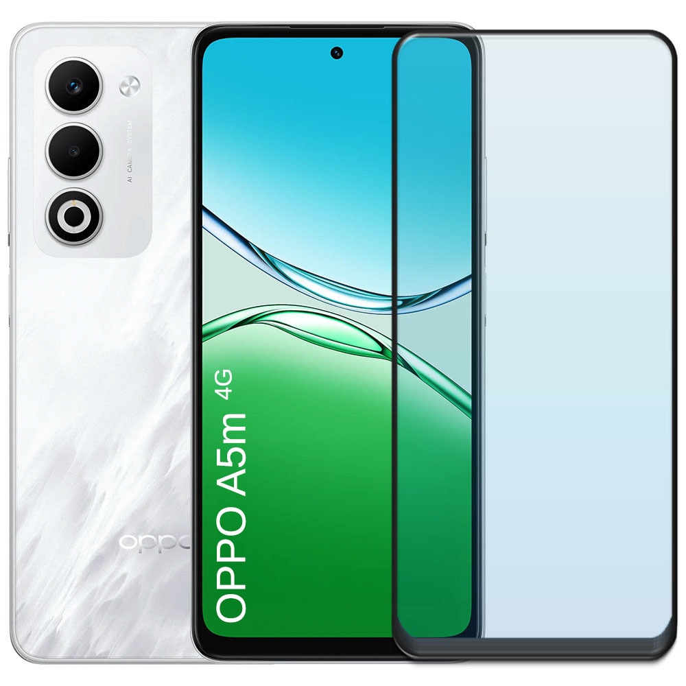 Folie din sticla securizata pentru Oppo A5m 4G, HAMSTERBOX Glass Shield, Protectie completa ecran, Full face, Aplicare rapida, Case Friendly, Transparenta