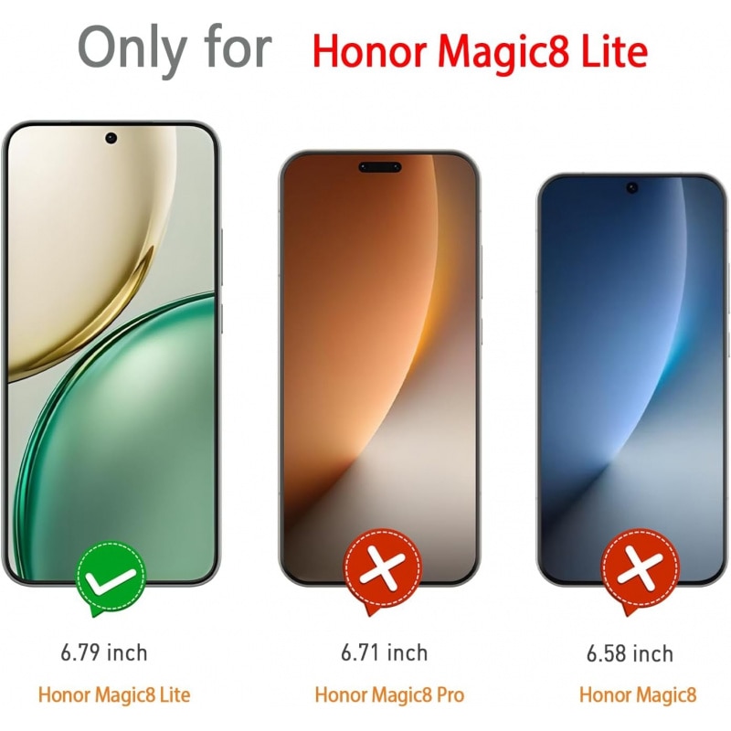 Set 2 folii sticla securizata, 9H, transparent, 0.33mm, cu kit montare, pentru Honor Magic8 Lite