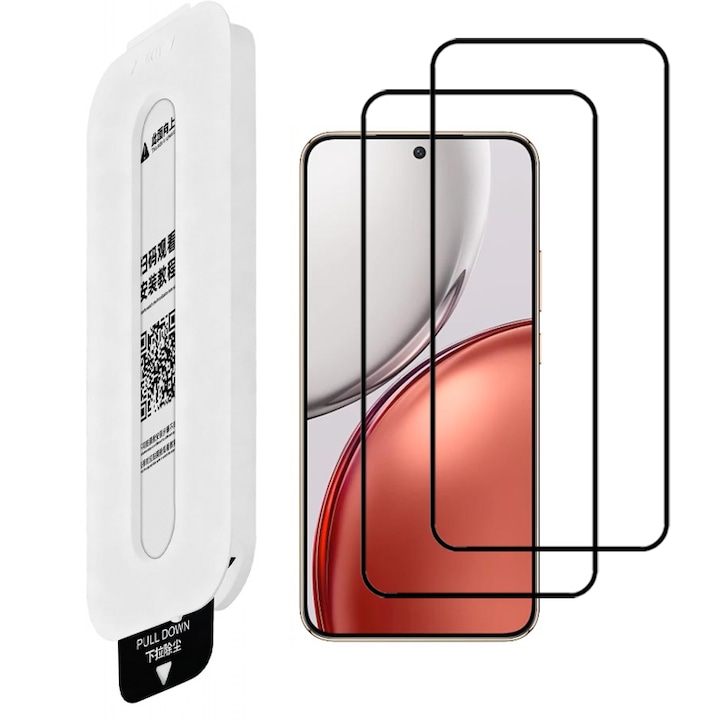 Set 2 folii sticla securizata, 9H, transparent, 0.33mm, cu kit montare, pentru Honor Magic8 Lite