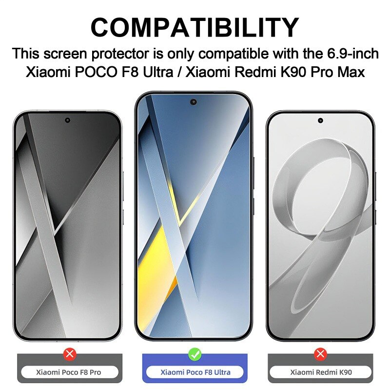 Folie protectie ecran sticla securizata 9H 0.18mm set 2 buc transparent pentru Xiaomi POCO F8 Ultra