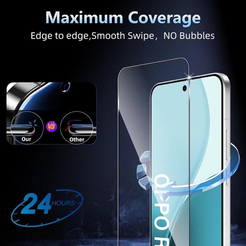 Folie protectie ecran sticla securizata 9H, set 2 buc, transparenta, 0.33mm, full screen, pentru OPPO Reno 14 5G