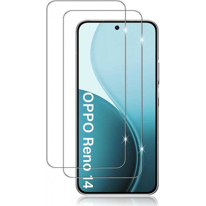 Folie protectie ecran sticla securizata 9H, set 2 buc, transparenta, 0.33mm, full screen, pentru OPPO Reno 14 5G