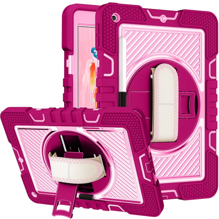 Husa tableta, CoolBELL, Silicon, Compatibila cu iPAD 10.2'', Roz