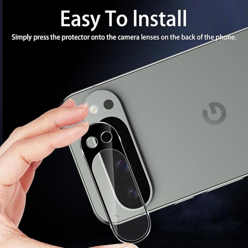 Set 2 Folii Protectie Camera Foto, Sticla Securizata, 9H, Negru, 0.33mm, compatibila cu Google Pixel 9 Pro