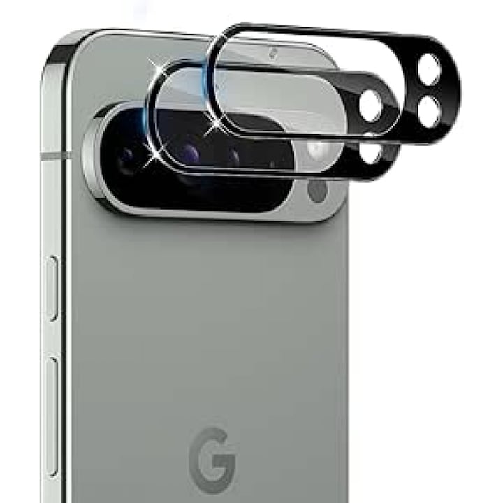 Set 2 Folii Protectie Camera Foto, Sticla Securizata, 9H, Negru, 0.33mm, compatibila cu Google Pixel 9 Pro