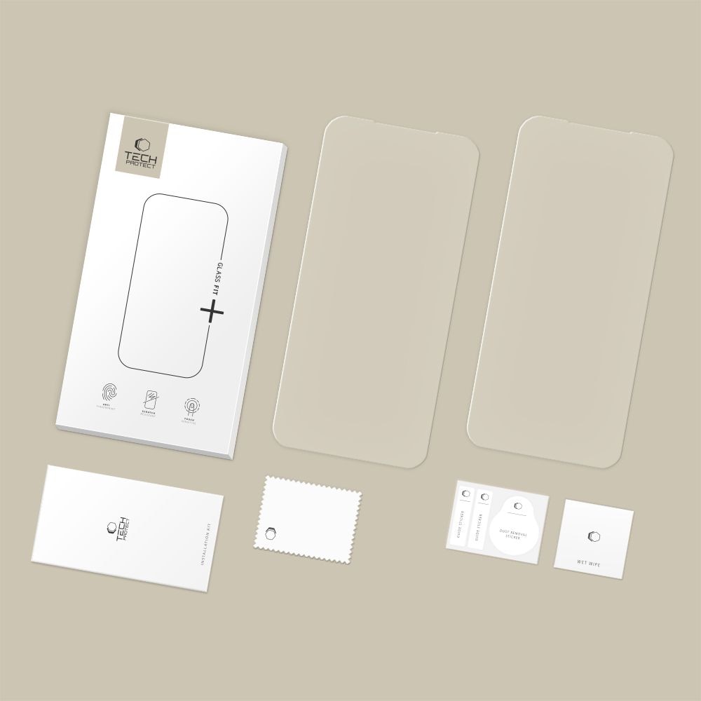 Set 2 folii sticla securizata Tech-Protect Glass Fit Plus compatibile cu Samsung Galaxy A57 5G, Transparent