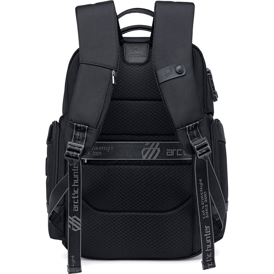 Rucsac Arctic Hunter B00682, 23.5L, negru, 44.5x30x17.5cm, pentru laptop 15.6", USB, lacat TSA