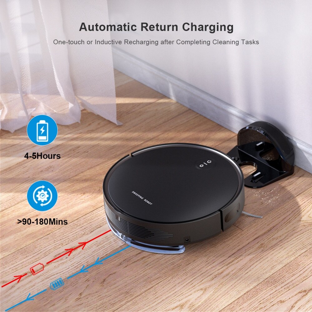 Robot de curatat inteligent, functie combinata de maturat, aspirat si sters, protectie anti-coliziune si zgomot redus, putere de aspirare de 1500 Pa, baterie de 2000 mAh, culoare maro