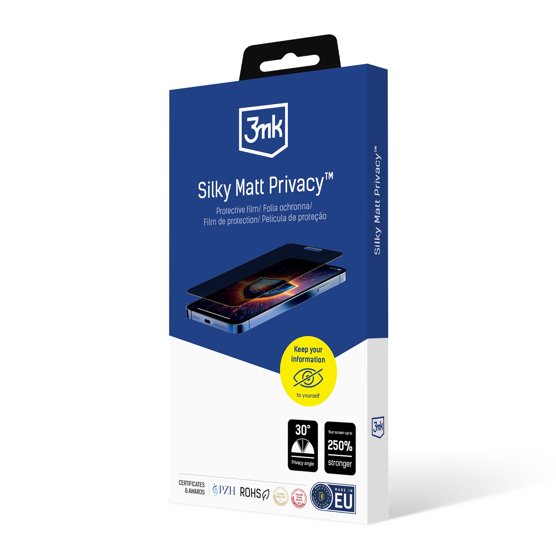 Folie protectie telefon, 3mk Silky Matt Privacy, protectie confidentialitate, rezistenta 250%, pentru Samsung Galaxy S21 Ultra 5G