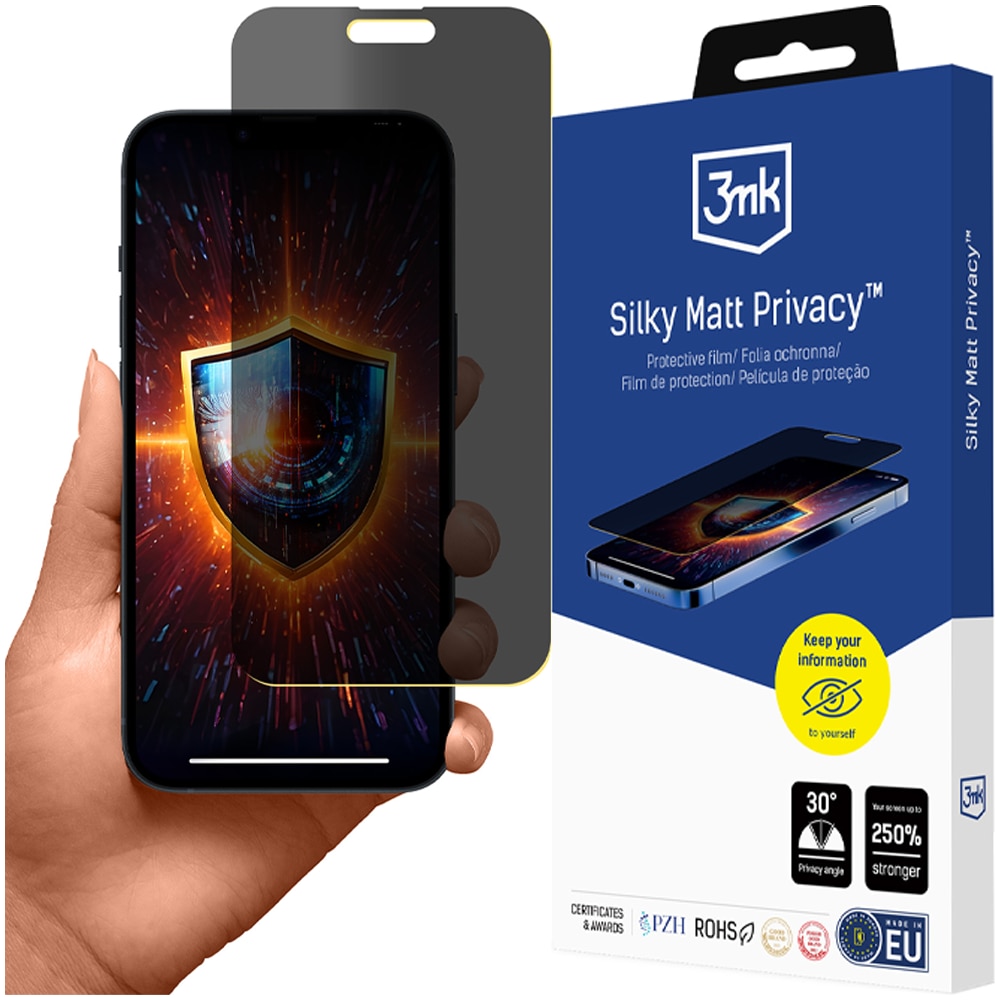 Folie protectie telefoane, 3MK Silky Matt Privacy, protectie intimitate, mat, set, pentru iphone 15 pro max